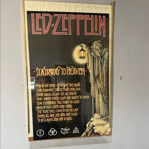 Bravado Led-Zeppelin Stairway to Heaven Poster - Black, Red, Gold
